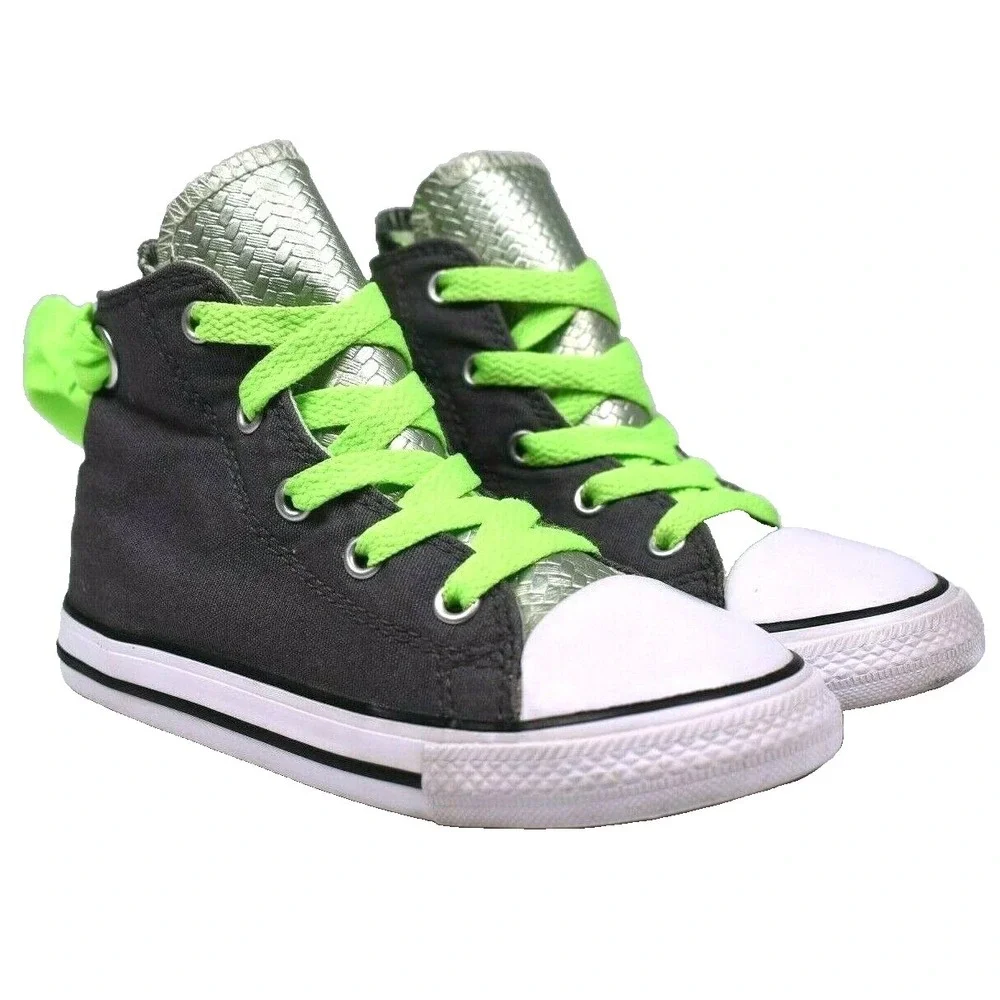 Converse Chuck Taylor All Star Youth Kids Black Mid Top Canvas Sneaker Shoes  10